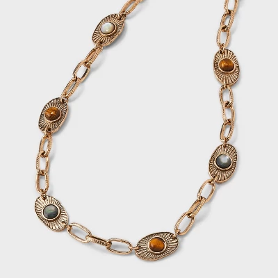 Eye Chainlink Station Necklace - Universal Thread™ Gold 6 Eye Chainlink Station Necklace - Universal Thread™ Gold - Image 4