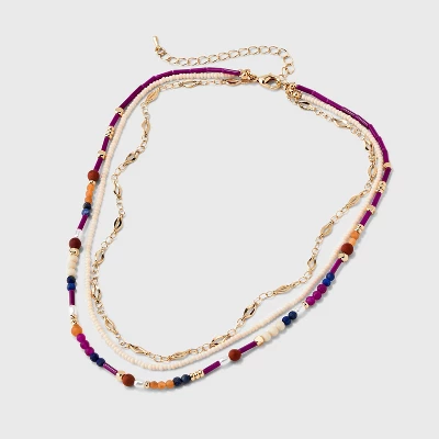 Semi-Precious Aventurine Jasper Lapis Opal Quartz Beaded Necklace Set 3pc - Universal Thread™ 5 Semi-Precious Aventurine Jasper Lapis Opal Quartz Beaded Necklace Set 3pc - Universal Thread™ - Image 3