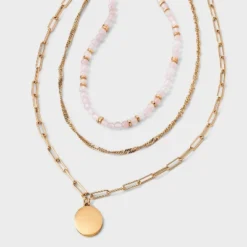 Rose Quartz And Medallion Charm Beaded Necklace - Universal Thread™ Gold 9 Rose Quartz And Medallion Charm Beaded Necklace - Universal Thread™ Gold -Universal Thread GUEST 0aa10bab 484f 443c b003 95bedbd5c725