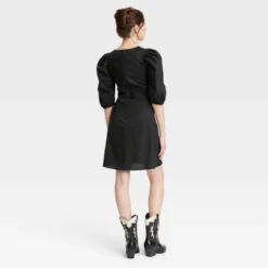 Women's Elbow Puff Sleeve Ruched Mini Dress - Universal Thread™
