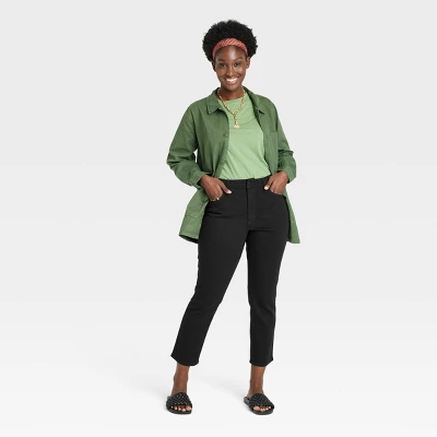 Women's High-Rise Slim Straight Jeans - Universal Thread™ Black 7 Women's High-Rise Slim Straight Jeans - Universal Thread™ Black - Image 5