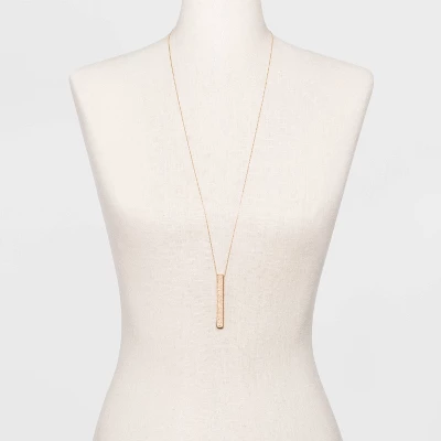 Hammered Bar Pendant Necklace - Universal Thread™ Antique Gold 3 Hammered Bar Pendant Necklace - Universal Thread™ Antique Gold