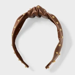 Faux Leather Top Knot With Studded Edge Headband - Universal Thread™ Brown -Universal Thread GUEST 1a98b201 be73 4570 867d 2f62c05da645