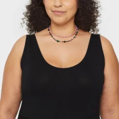 Semi-Precious Onyx Lepidolite Malachite Beaded Necklace Set 2pc - Universal Thread™