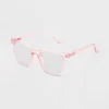 Women's Shiny Plastic Square Blue Light Filtering Reading Glasses - Universal Thread™ Light Pink -Universal Thread GUEST 26c62a75 cda0 42af 9fca afa926729445