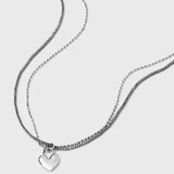 Heart Charm With Chain Necklace - Universal Thread™ Silver 7 Heart Charm With Chain Necklace - Universal Thread™ Silver -Universal Thread GUEST 2f3b8bf3 dc16 4349 9c32 17440206651c