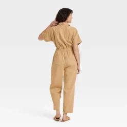 Women's Short Sleeve Button-Front Boilersuit - Universal Thread™