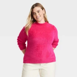 Women's Fuzzy Mock Turtleneck Pullover Sweater - Universal Thread™ -Universal Thread GUEST 32885d6c 93b0 4380 819b b5c74499c74a