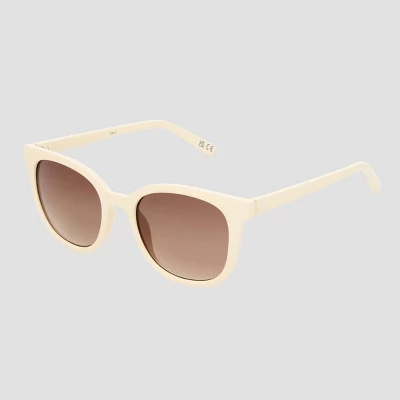 Women's Shiny Plastic Square Sunglasses With Gradient Lenses - Universal Thread™ Ivory: Scratch-Resistant, UV Protection 4 Women's Shiny Plastic Square Sunglasses With Gradient Lenses - Universal Thread™ Ivory: Scratch-Resistant, UV Protection - Image 2
