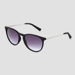 Women's Plastic Round Sunglasses - Universal Thread™ Black