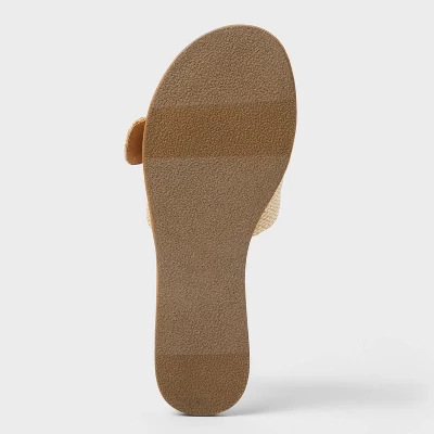 Women's Nesryn Raffia Shell Ornament Slide Sandals - Universal Thread™ Tan 5 Women's Nesryn Raffia Shell Ornament Slide Sandals - Universal Thread™ Tan - Image 3