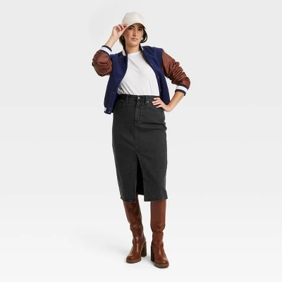 Women's High-Rise Denim Midi Skirt - Universal Thread™ 4 Women's High-Rise Denim Midi Skirt - Universal Thread™ - Image 2