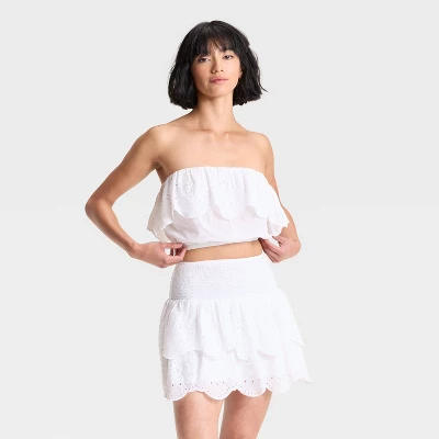 Women's Eyelet Tube Top - Universal Thread™ White 5 Women's Eyelet Tube Top - Universal Thread™ White - Image 3