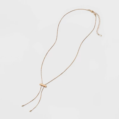 Slider Bar Bolo Tie Y-Line Necklace - Universal Thread™ Gold 4 Slider Bar Bolo Tie Y-Line Necklace - Universal Thread™ Gold - Image 2