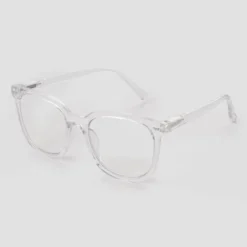 Universal Thread 13 Women's Gloss Plastic Square Blue Light Filtering Reading Glasses - Universal Thread™ Clear Diopter