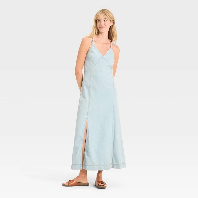 Women's Cami Denim Maxi Dress - Universal Thread™ Light Wash 4 Women's Cami Denim Maxi Dress - Universal Thread™ Light Wash - Image 2