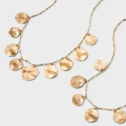 Wavy Disk Charm Necklace Set 2pc - Universal Thread™ Gold -Universal Thread GUEST 3d9ae488 0ea8 46a0 ab47 66235a6f3a56