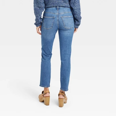 Women's High-Rise Slim Straight Jeans - Universal Thread™ Medium Wash 3 Women's High-Rise Slim Straight Jeans - Universal Thread™ Medium Wash