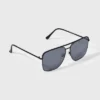 Women's Satin Metal Aviator Sunglasses - Universal Thread™ Black: Scratch-Resistant, UV Protection, Recycled Metal 1 Women's Satin Metal Aviator Sunglasses - Universal Thread™ Black: Scratch-Resistant, UV Protection, Recycled Metal -Universal Thread GUEST 4217e87a 553a 4f62 881c c7d78855733b