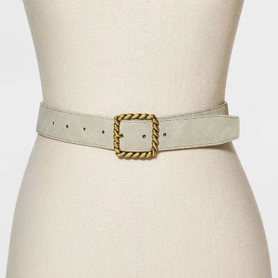 Women's Buckle Belt - Universal Thread™ Taupe 3 Women's Buckle Belt - Universal Thread™ Taupe