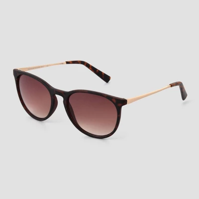 Women's Tortoise Shell Print Plastic Round Sunglasses - Universal Thread™ Brown 3 Women's Tortoise Shell Print Plastic Round Sunglasses - Universal Thread™ Brown