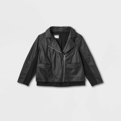 Women's Adaptive Seated Fit Moto Jacket - Universal Thread™ Black 6 Women's Adaptive Seated Fit Moto Jacket - Universal Thread™ Black - Image 4