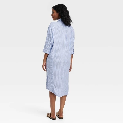 Women's 3/4 Sleeve Midi Shirtdress - Universal Thread™ 3 Women's 3/4 Sleeve Midi Shirtdress - Universal Thread™