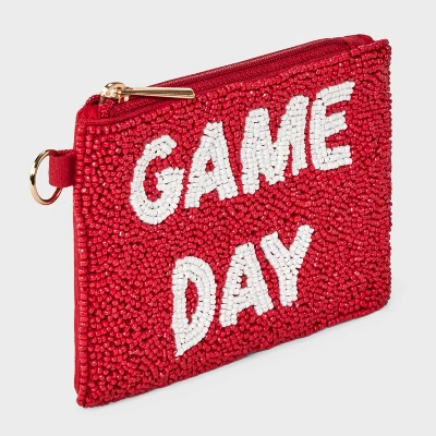 Gameday Beaded Pouch - Universal Thread™ Red/White 3 Gameday Beaded Pouch - Universal Thread™ Red/White