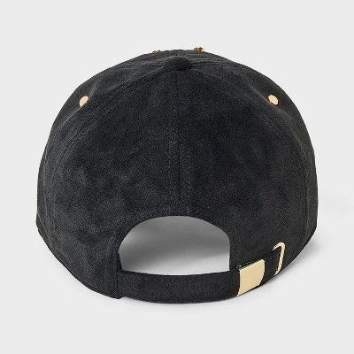 Faux Suede With Stud Detail Baseball Hat - Universal Thread™ Black 4 Faux Suede With Stud Detail Baseball Hat - Universal Thread™ Black - Image 2