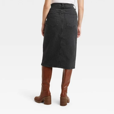 Women's High-Rise Denim Midi Skirt - Universal Thread™ 3 Women's High-Rise Denim Midi Skirt - Universal Thread™