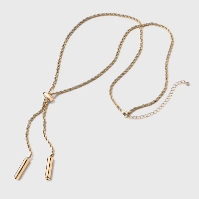 Braided Tassel Necklace - Universal Thread™ Gold 4 Braided Tassel Necklace - Universal Thread™ Gold - Image 2