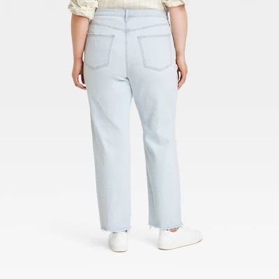 Women's High-Rise 90's Distressed Straight Jeans - Universal Thread™ 3 Women's High-Rise 90's Distressed Straight Jeans - Universal Thread™