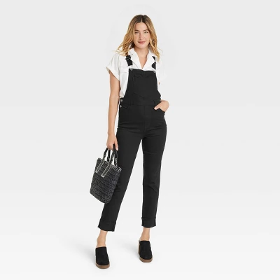 Women's 90's Slim Denim Overalls - Universal Thread™ Black 4 Women's 90's Slim Denim Overalls - Universal Thread™ Black - Image 2