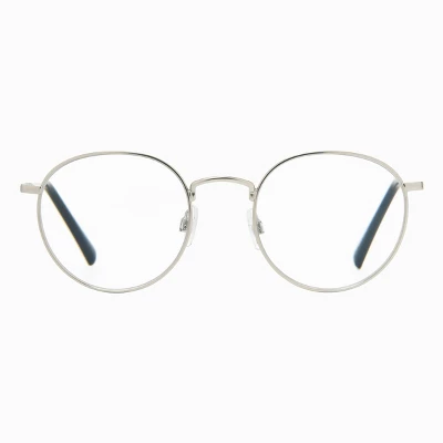 Women's Metal Round Blue Light Filtering Glasses - Universal Thread™ Metallic Silver 4 Women's Metal Round Blue Light Filtering Glasses - Universal Thread™ Metallic Silver - Image 2