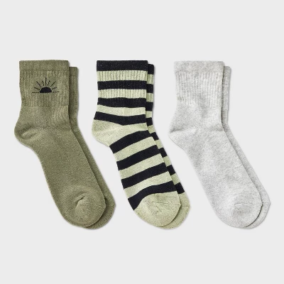 Women's Cushioned Striped 3pk Mid Crew Socks - Universal Thread™ 4-10 9 Women's Cushioned Striped 3pk Mid Crew Socks - Universal Thread™ 4-10 - Image 7