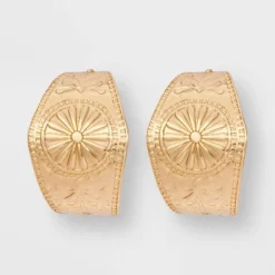 Florence Pattern Hoop Earrings - Universal Thread™ Gold 7 Florence Pattern Hoop Earrings - Universal Thread™ Gold -Universal Thread GUEST 644f4174 d74f 44f9 b21c 1d23e453d646