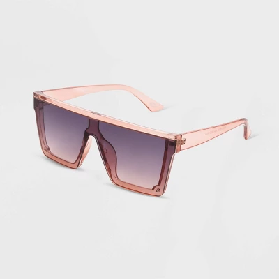Women's Shiny Plastic Shield Sunglasses - Universal Thread™ Rose Pink 3 Women's Shiny Plastic Shield Sunglasses - Universal Thread™ Rose Pink