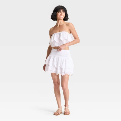Women's Eyelet Tube Top - Universal Thread™ White 4 Women's Eyelet Tube Top - Universal Thread™ White - Image 2