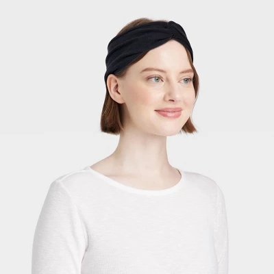 Suede Jersey Wide Headwrap - Universal Thread™ Black 2 Suede Jersey Wide Headwrap - Universal Thread™ Black