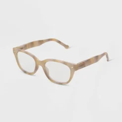 Women's Gloss Plastic Surf Shade Blue Light Filtering Reading Glasses - Universal Thread™ Dark Off-White