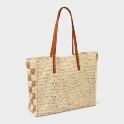 Straw Packable Checker Boxy Tote Handbag - Universal Thread™ Beige 8 Straw Packable Checker Boxy Tote Handbag - Universal Thread™ Beige -Universal Thread GUEST 782f0985 d987 4ca9 91ad b7e5eef99ad6