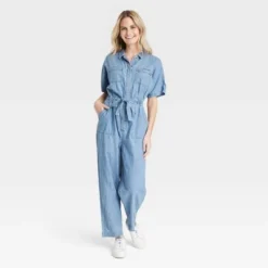Women's Button-Front Short Sleeve Boilersuit - Universal Thread™ Indigo 8 Women's Button-Front Short Sleeve Boilersuit - Universal Thread™ Indigo -Universal Thread GUEST 7ade1262 7338 4ed6 a7a9 37a00844e93a