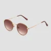 Women's Vegan Leather Wrapped Round Sunglasses - Universal Thread™ Caramel/Gold 1 Women's Vegan Leather Wrapped Round Sunglasses - Universal Thread™ Caramel/Gold -Universal Thread GUEST 7b86bec1 0b3b 4ce5 9c63 5d545d46a0ce