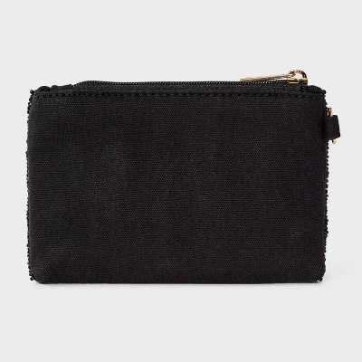 Checker Beaded Pouch - Universal Thread™ Black/White 6 Checker Beaded Pouch - Universal Thread™ Black/White - Image 4