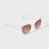 Women's Shiny Plastic Square Sunglasses With Gradient Lenses - Universal Thread™ Ivory: Scratch-Resistant, UV Protection -Universal Thread GUEST 85db33da a02b 416e b90f cd6290a8ad03