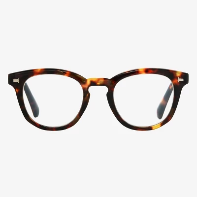 Women's Plastic Round Blue Light Filtering Glasses - Universal Thread™ Brown/Tortoise Print Diopter 3 Women's Plastic Round Blue Light Filtering Glasses - Universal Thread™ Brown/Tortoise Print Diopter - Image 2