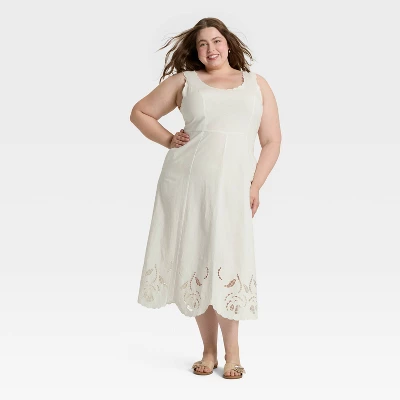 Women's Midi A-Line Dress - Universal Thread™ Cream 6 Women's Midi A-Line Dress - Universal Thread™ Cream - Image 4