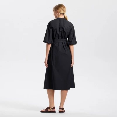 Women's Puff Elbow Sleeve Midi Shirtdress - Universal Thread™ 3 Women's Puff Elbow Sleeve Midi Shirtdress - Universal Thread™