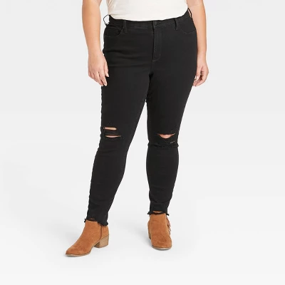 Women's Mid-Rise Skinny Jeans - Universal Thread™ Black 6 Women's Mid-Rise Skinny Jeans - Universal Thread™ Black - Image 4
