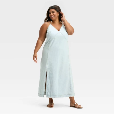 Women's Cami Denim Maxi Dress - Universal Thread™ Light Wash 6 Women's Cami Denim Maxi Dress - Universal Thread™ Light Wash - Image 4